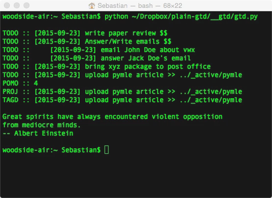 Writing pymle plain gtd 2