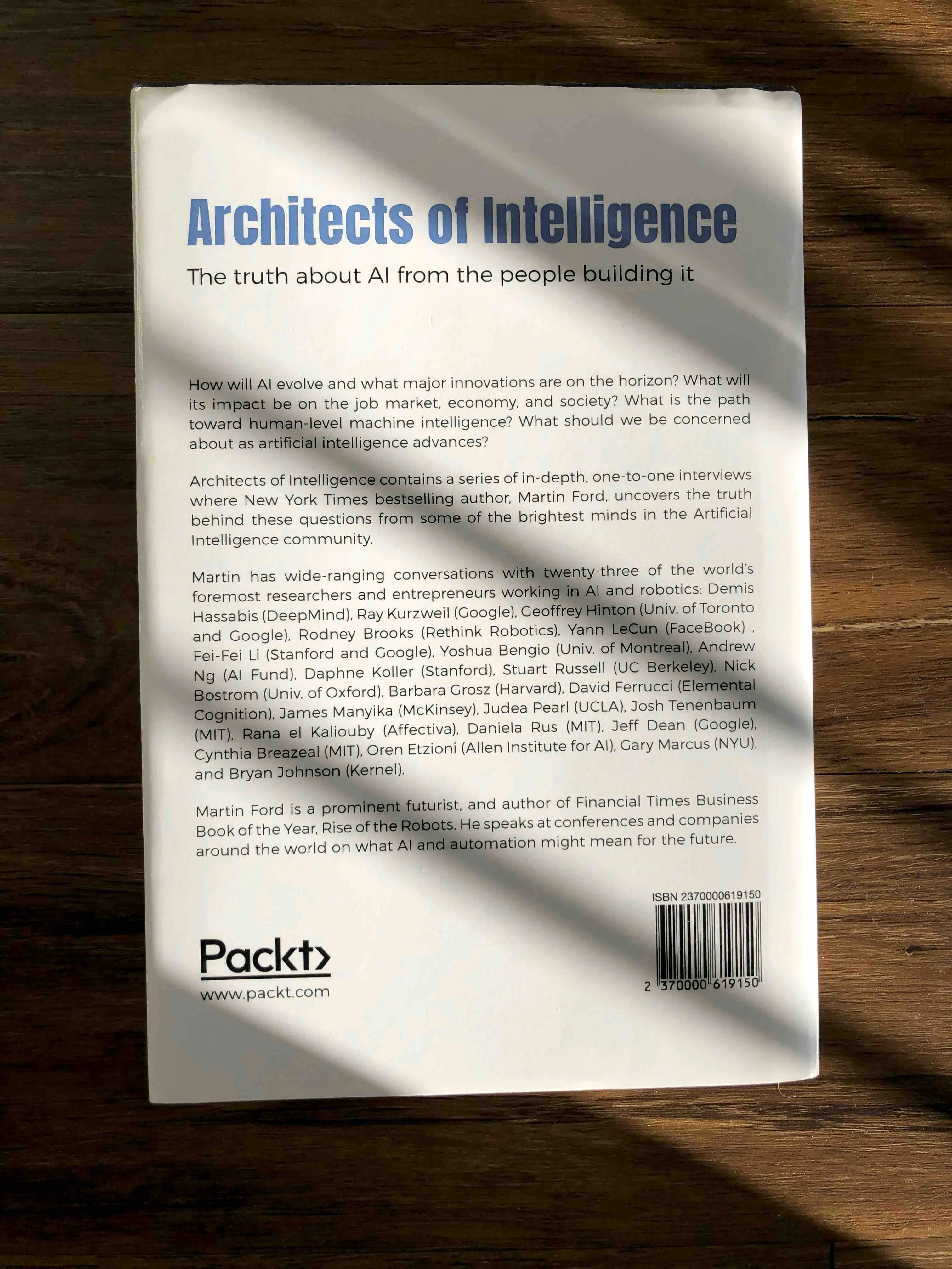 Book review 1 architects of intelligence AoI backcover
