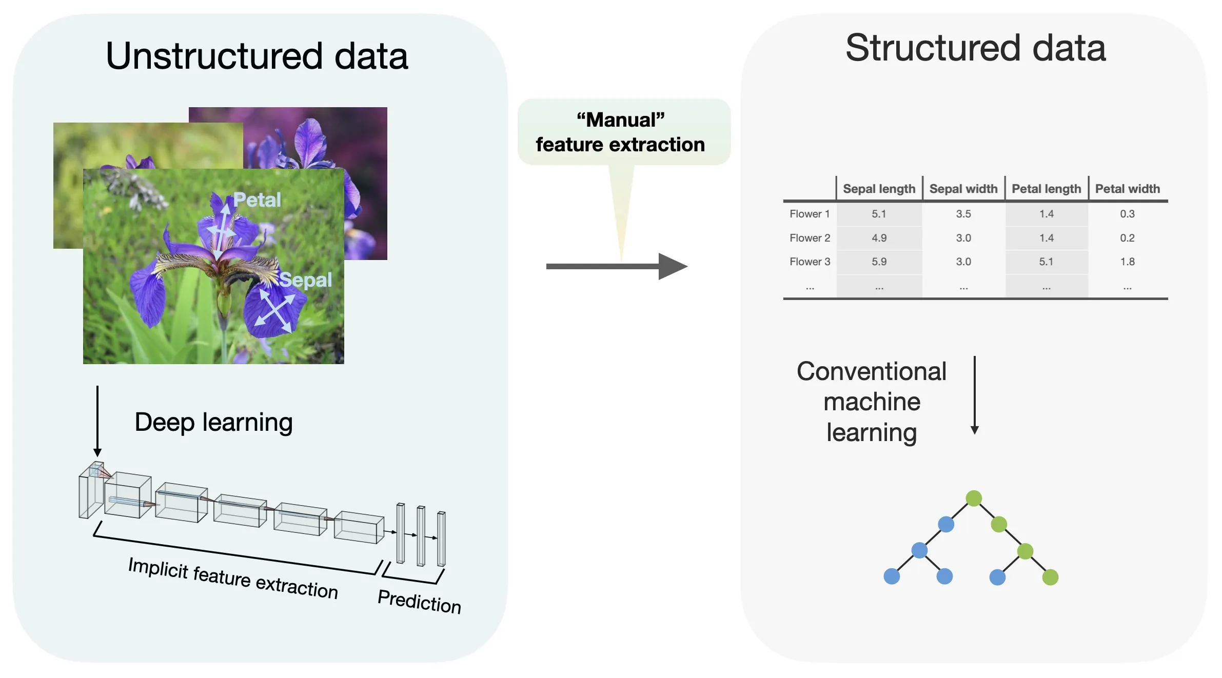 Deep learning for tabular data unstructured structured