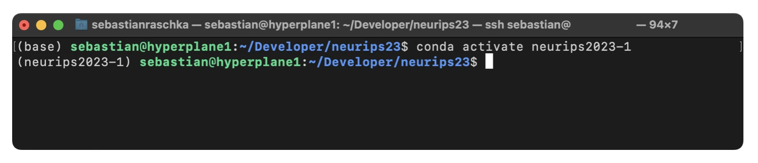 Neurips2023 starter guide conda activate